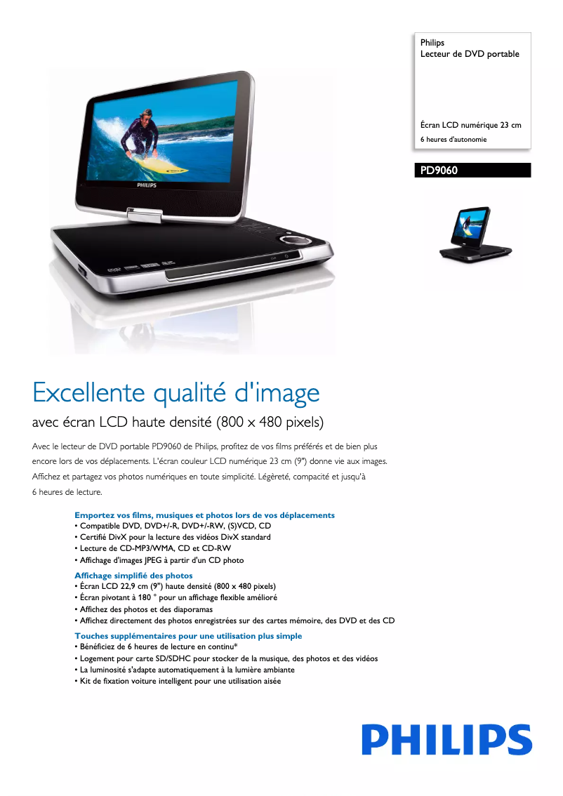 Page n°1 - Fiche technique Philips PD9060