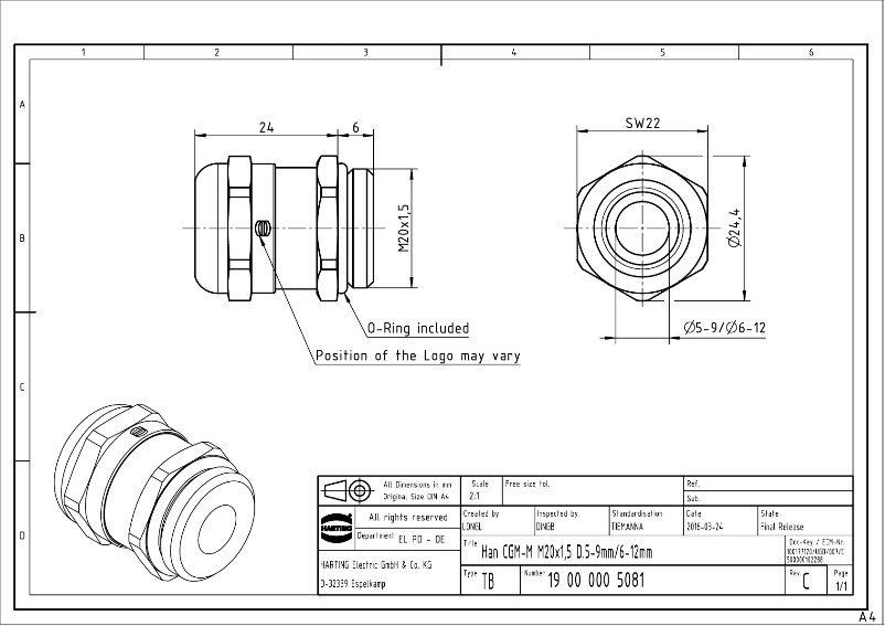 Page 1 de la notice Manuel utilisateur Harting 19 00 000 5081