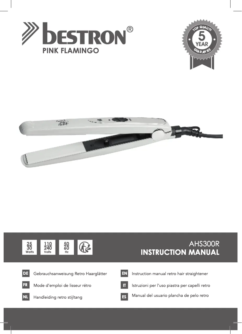 Página 1 del manual Manual de usuario Bestron AHS300R