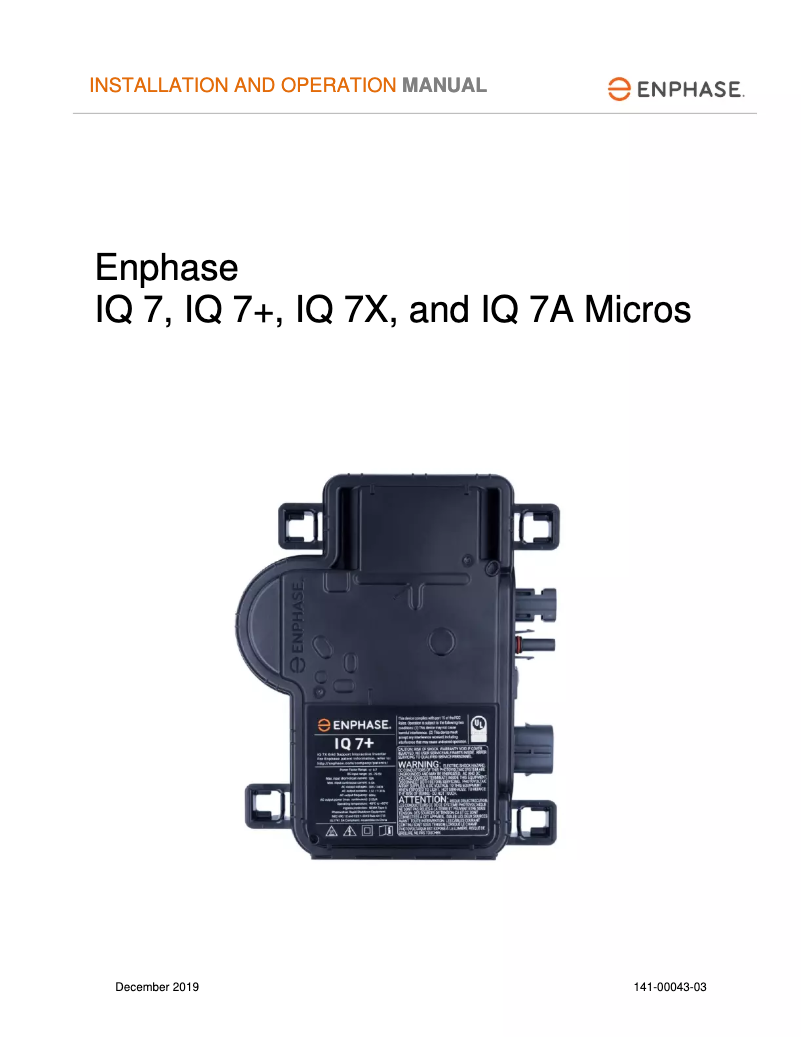 Image de la première page du manuel de l'appareil IQ 7