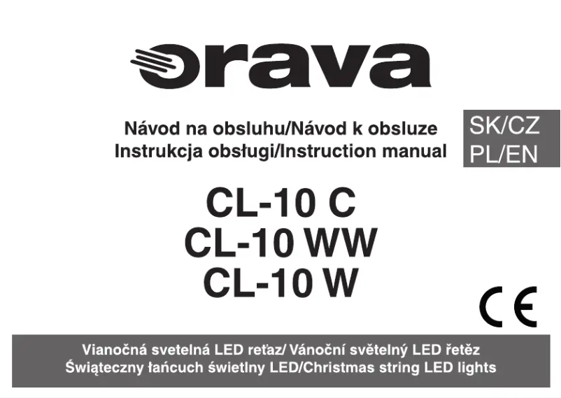 Page 1 de la notice Manuel utilisateur Orava CL-10 W