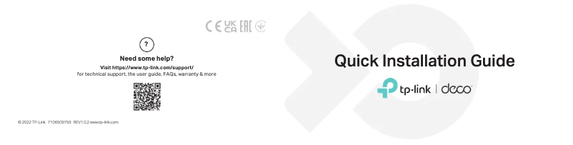 Page n°1 - Guide d'installation TP-Link Deco BE85