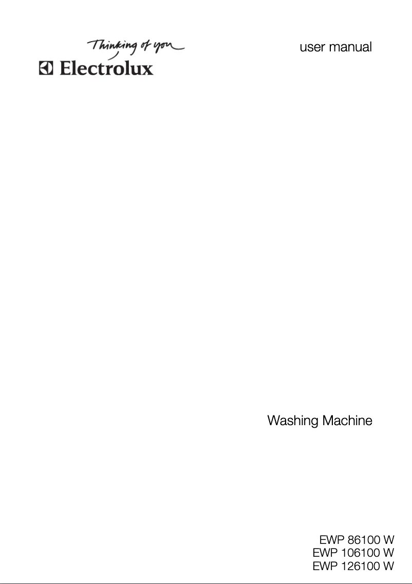 Page n°1 - Manuel utilisateur Electrolux EWP 106100 W