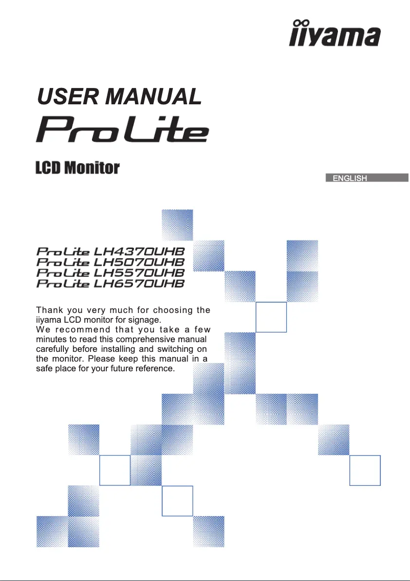 Page n°1 - Manuel utilisateur Iiyama ProLite LH6570UHB-B1