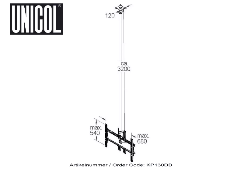 Page 1 de la notice Manuel utilisateur Unicol KP130DB