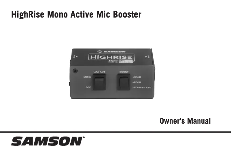 Image de la première page du manuel de l'appareil HighRise