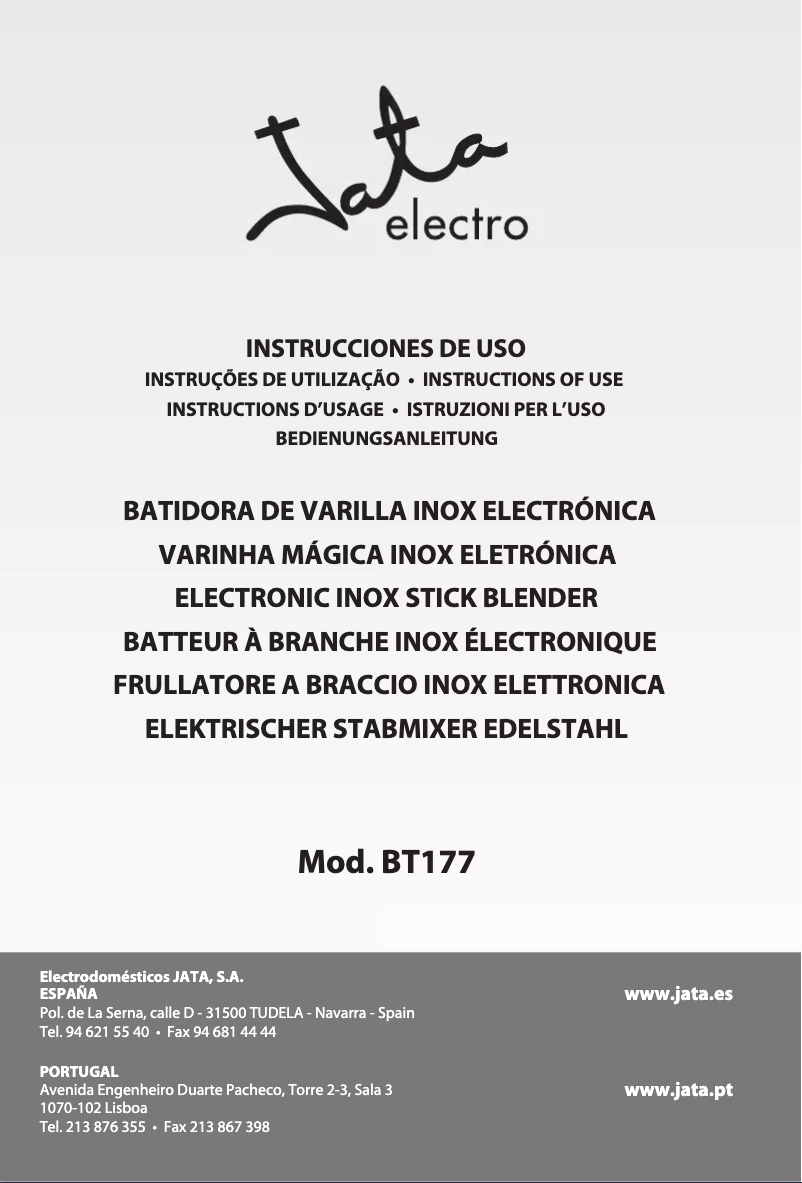 Image de la première page du manuel de l'appareil BT177