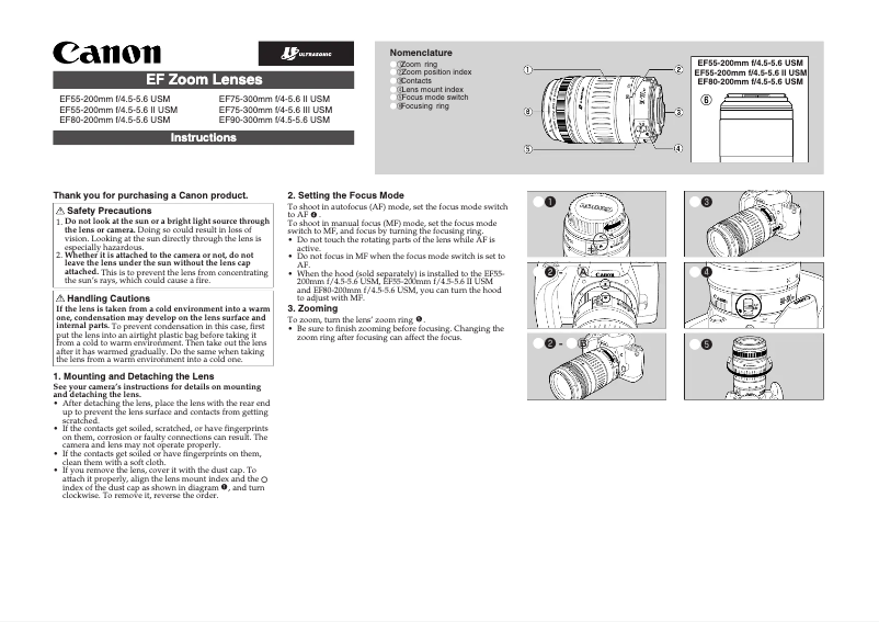 Página 1 del manual Manual de usuario Canon EF 75-300mm f/4-5.6 III USM