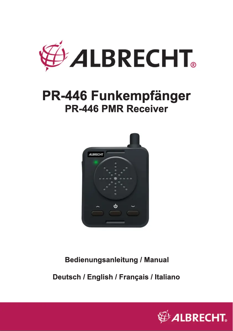 Page n°1 - Manuel utilisateur Albrecht PR-446