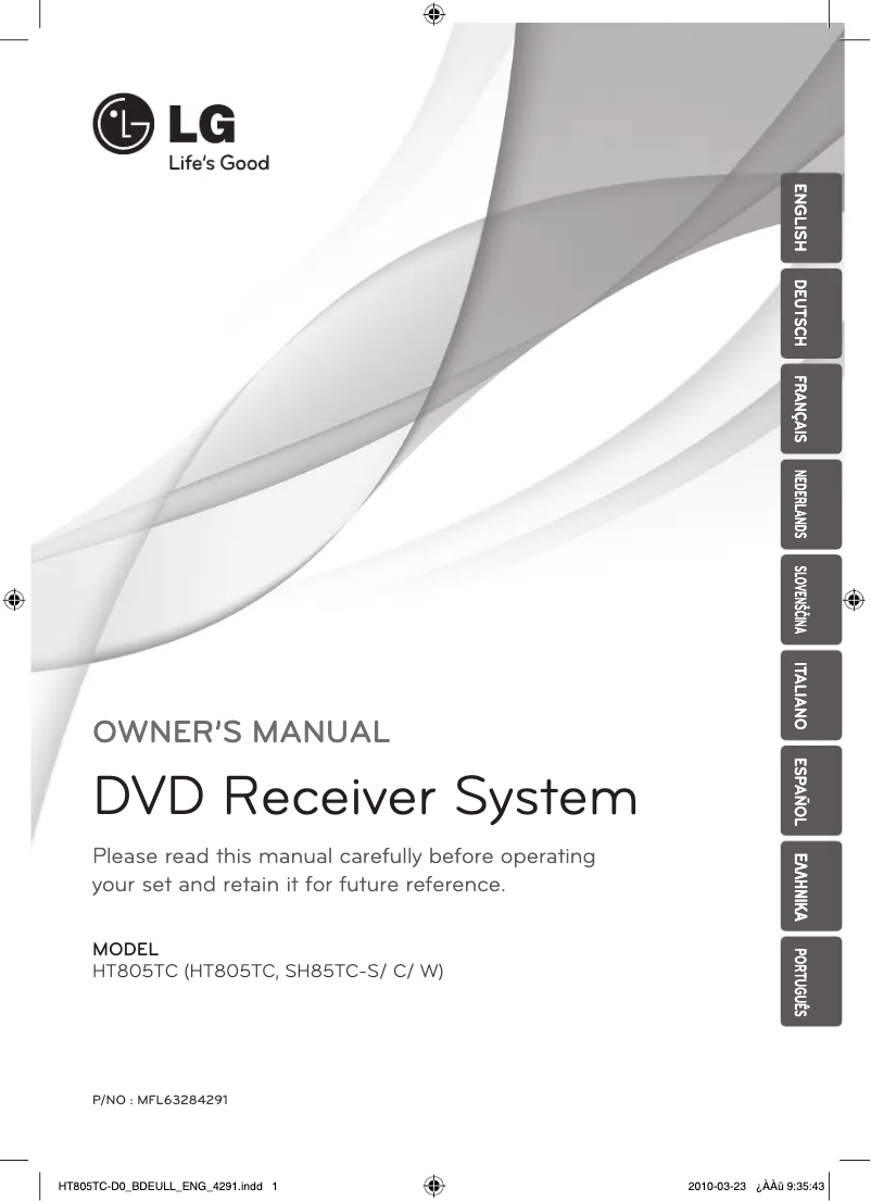 Página 1 del manual Manual de usuario LG HT805TC
