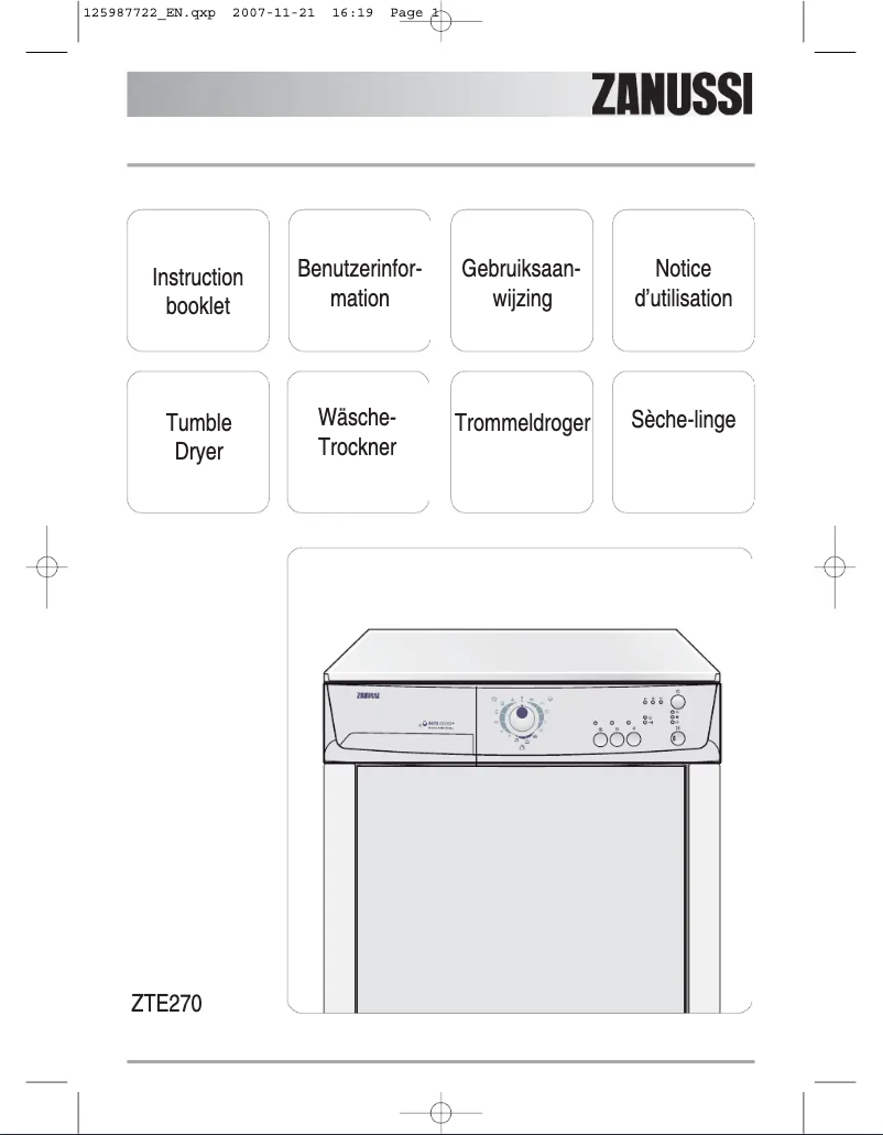Image de la première page du manuel de l'appareil ZTE 270