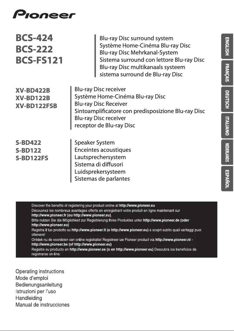 Page 1 de la notice Manuel utilisateur Pioneer BCS-222