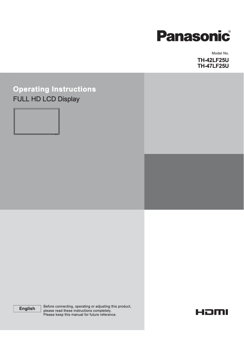 Image de la première page du manuel de l'appareil TH-42LF25U