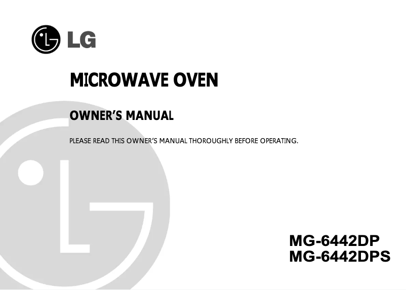 Page 1 de la notice Manuel utilisateur LG MH-7942DP