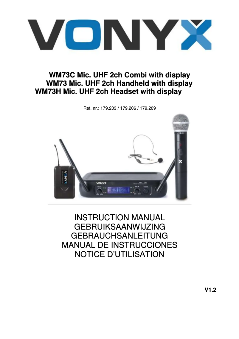 Página 1 del manual Manual de usuario Vonyx WM73