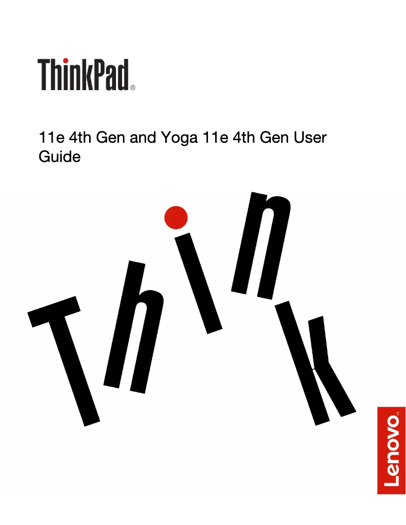 Image de la première page du manuel de l'appareil Thinkpad Yoga 11e G4