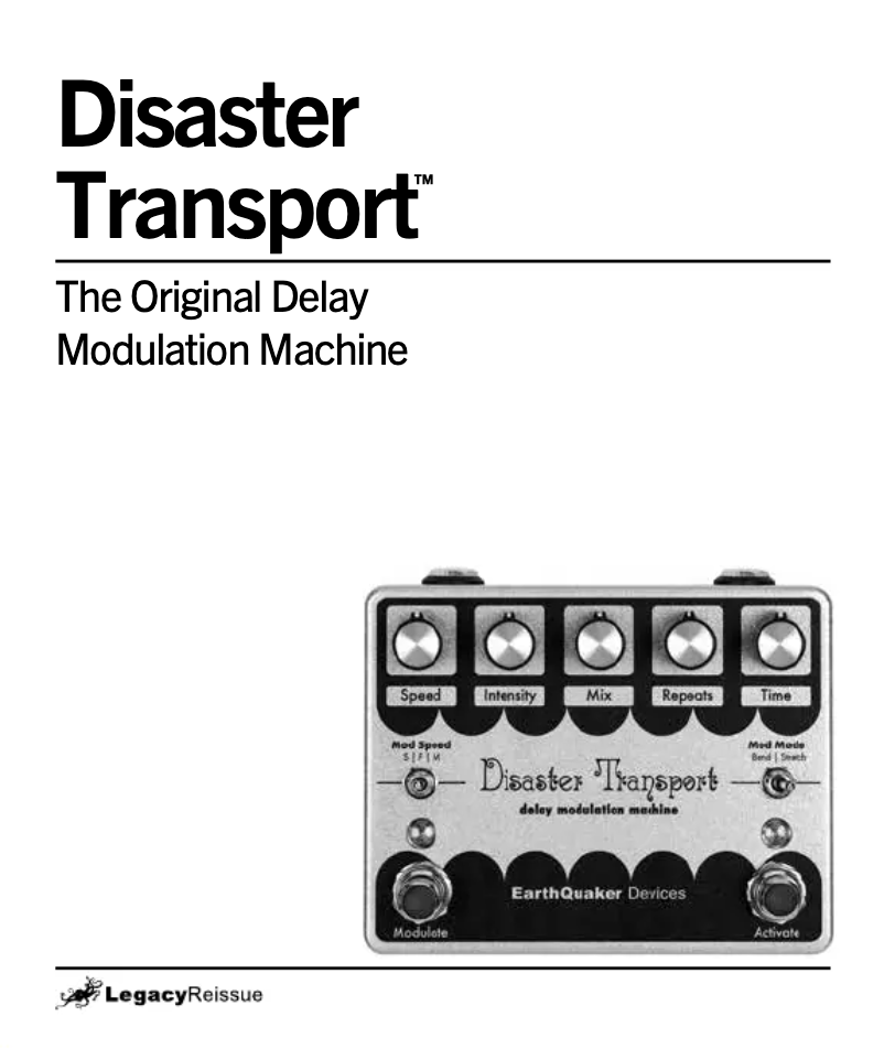Image de la première page du manuel de l'appareil Disaster Transport