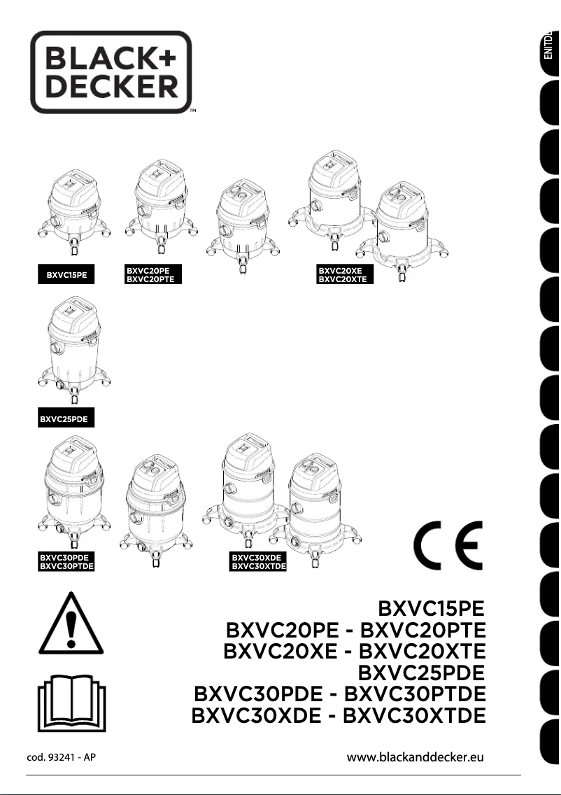 Page n°1 - Manuel utilisateur Black & Decker BXVC30XTDE