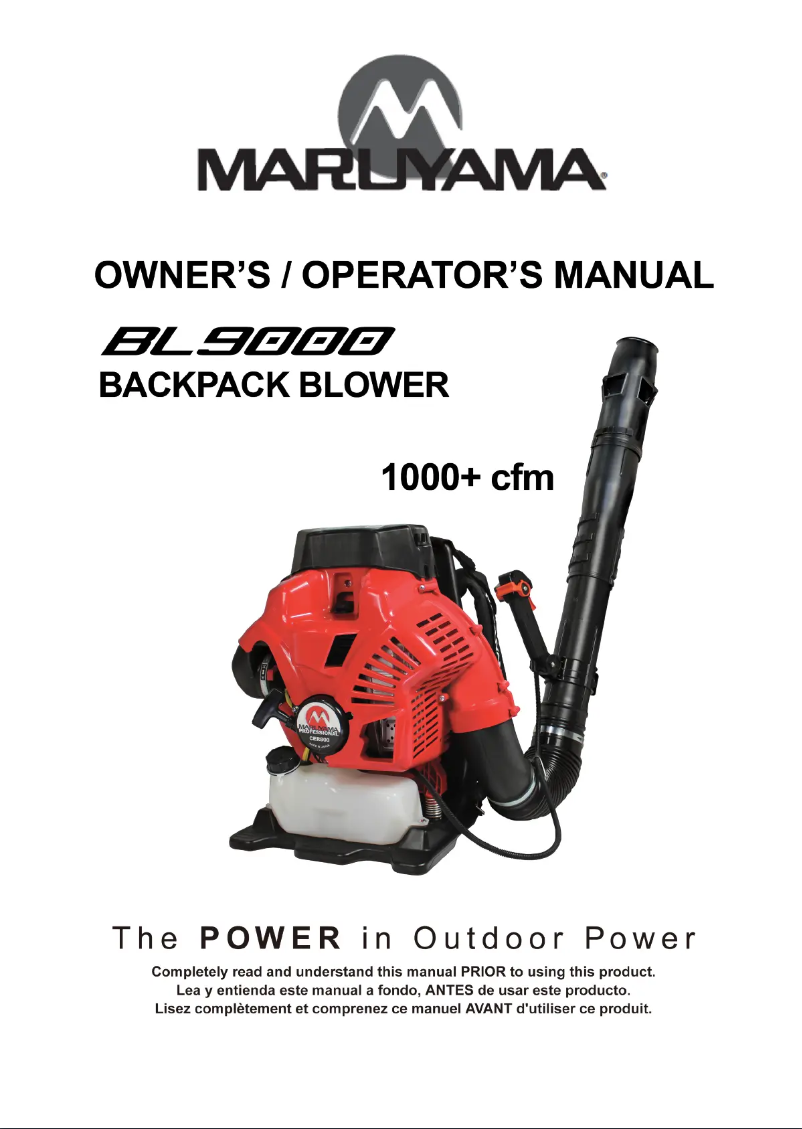 Page 1 de la notice Manuel utilisateur Maruyama BL9000