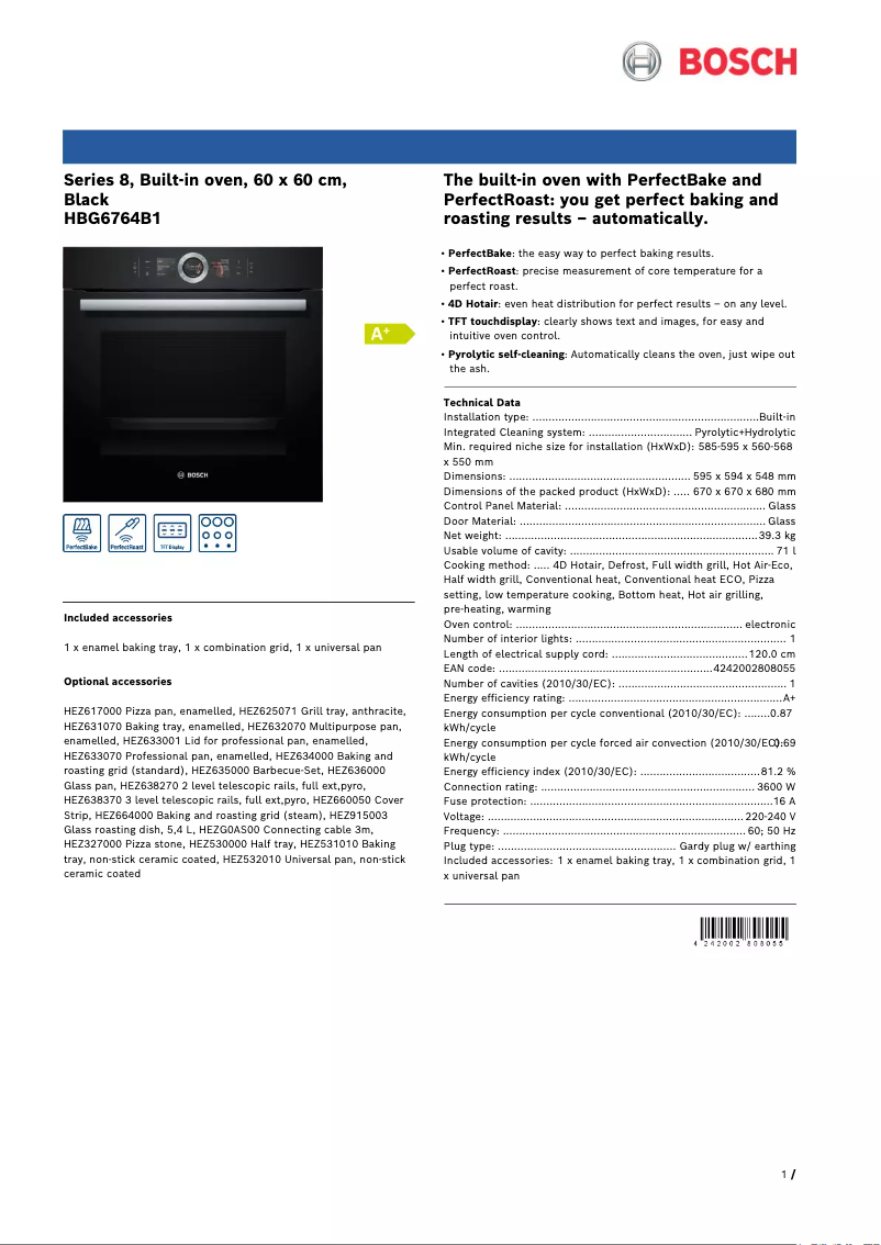 First page image of the manual for HBG6764B1