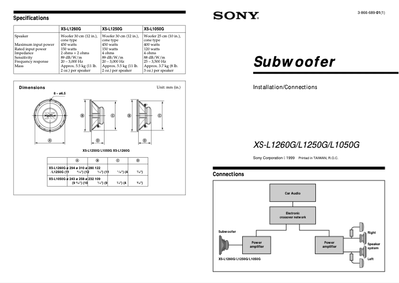 Image de la première page du manuel de l'appareil XS-L1050G