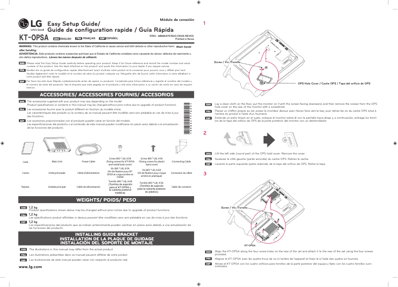 Image de la première page du manuel de l'appareil KT-OPSA