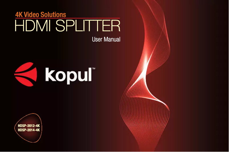 Image de la première page du manuel de l'appareil HDSP-2012-4K