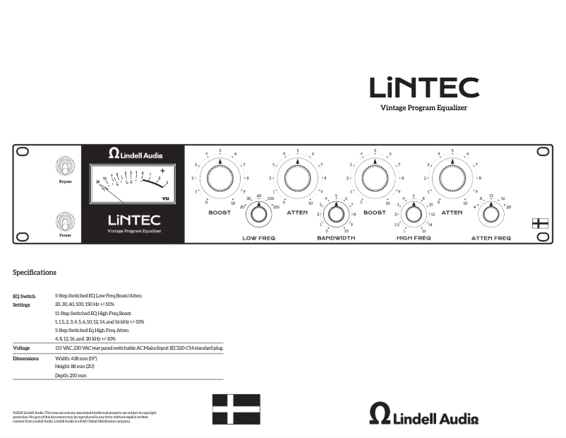 Page 1 de la notice Manuel utilisateur Lindell Audio LiNTEC