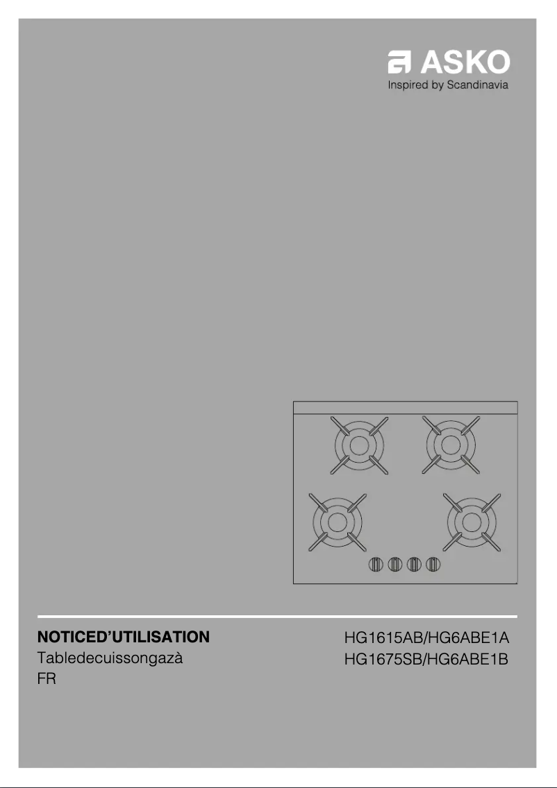 Page 1 de la notice Manuel utilisateur Asko HG1615AB