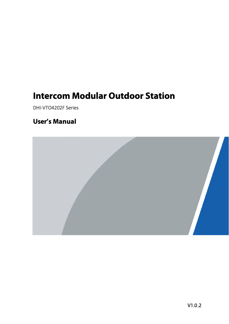 Page 1 de la notice Manuel utilisateur Dahua Technology VTO4202F-P-S2