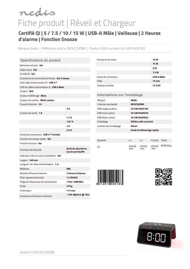 Image de la première page du manuel de l'appareil WCACQ30BK