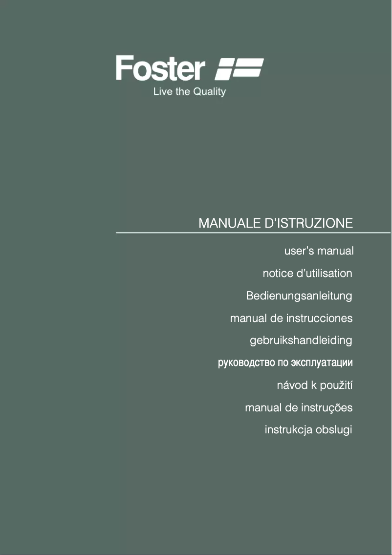 Page n°1 - Manuel utilisateur Foster 7139 043