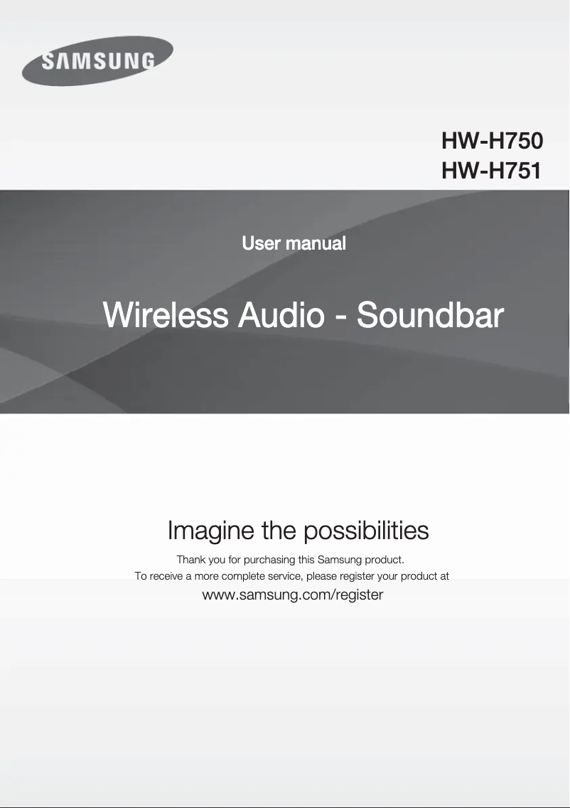 Image de la première page du manuel de l'appareil HW-H751