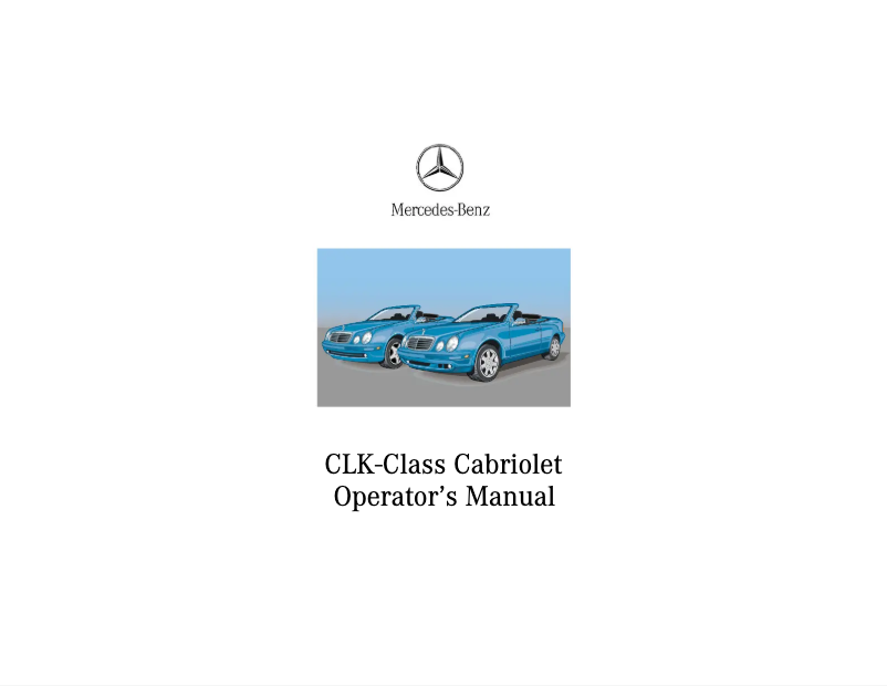 Image de la première page du manuel de l'appareil CLK 430 Cabriolet (2003)