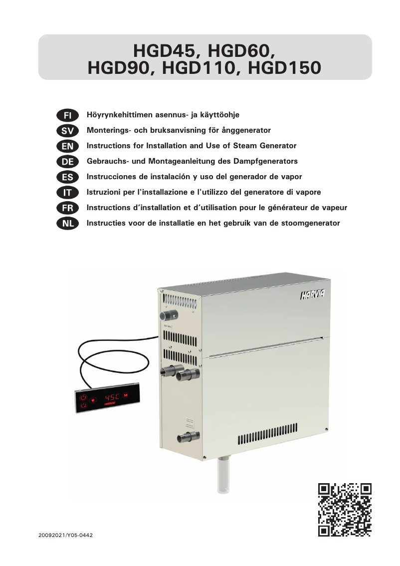 Image de la première page du manuel de l'appareil HGD90