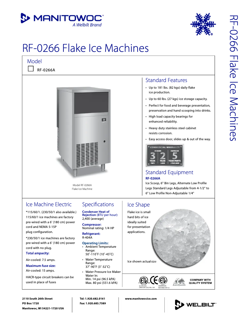 Image de la première page du manuel de l'appareil RF-0266A