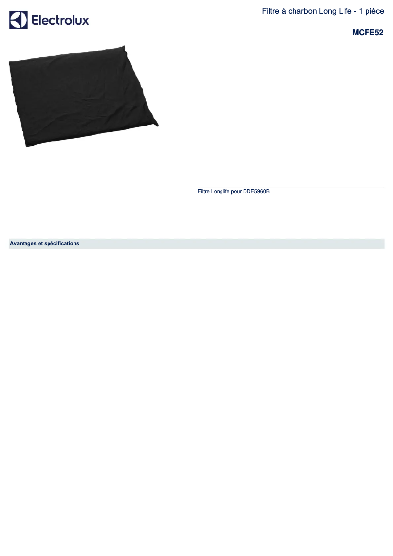 Page n°1 - Manuel utilisateur AEG MCFE52