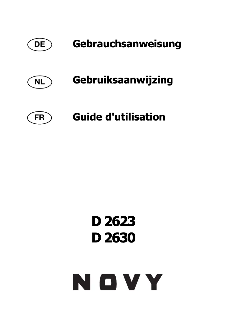Page 1 de la notice Manuel utilisateur Novy 2630