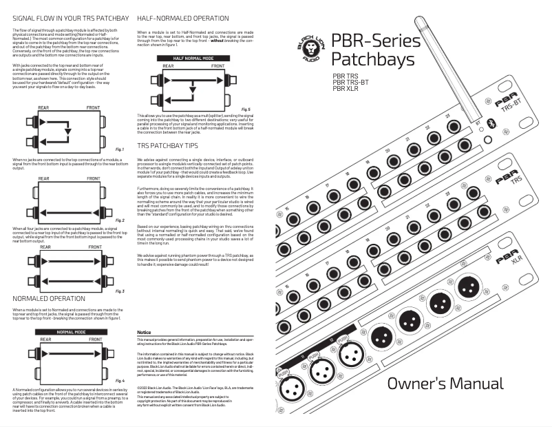 Page n°1 - Manuel utilisateur Black Lion Audio PBR TRS