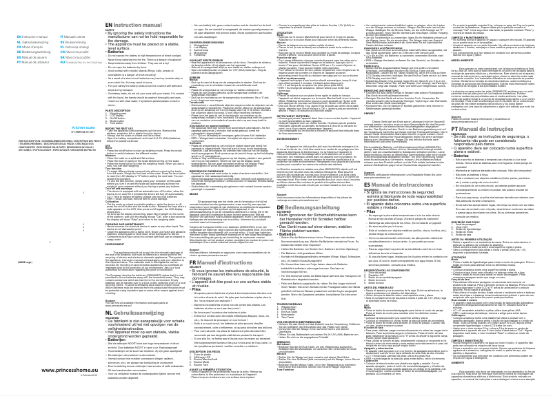 Page 1 de la notice Manuel utilisateur Princess 492943