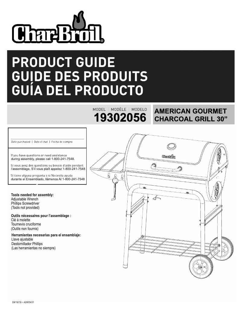 Page 1 de la notice Manuel utilisateur Char-Broil American Gourmet 19302056