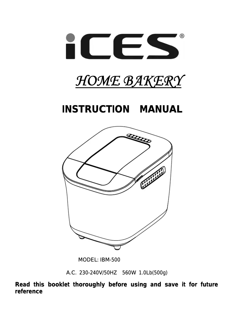 Page 1 de la notice Manuel utilisateur Ices IBM-500