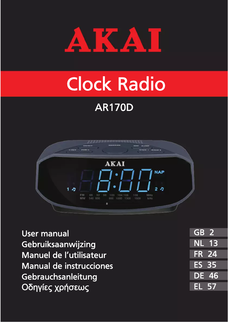 Page n°1 - Manuel utilisateur AKAI AR170D