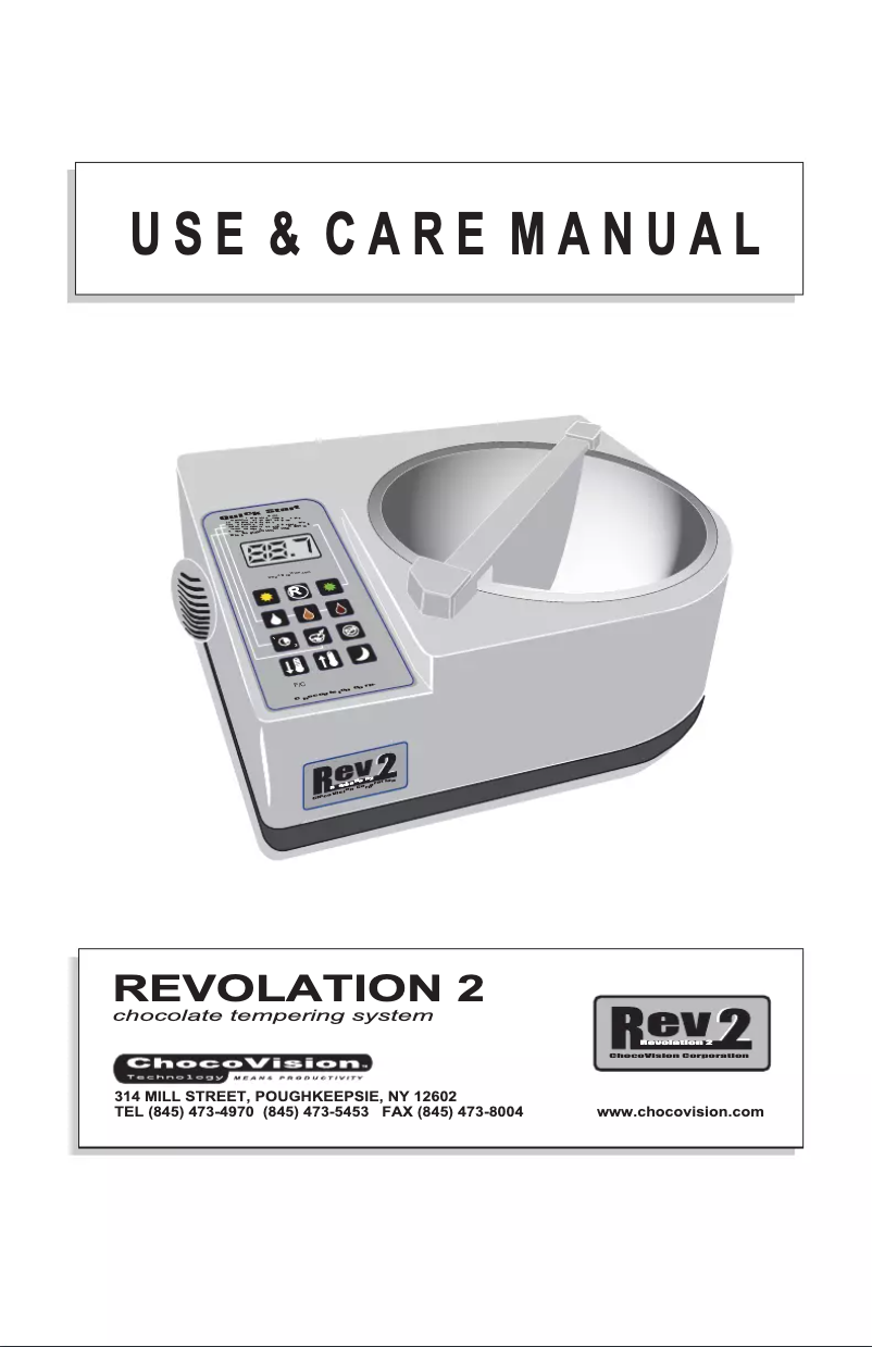Page n°1 - Manuel utilisateur ChocoVision Revolation 2