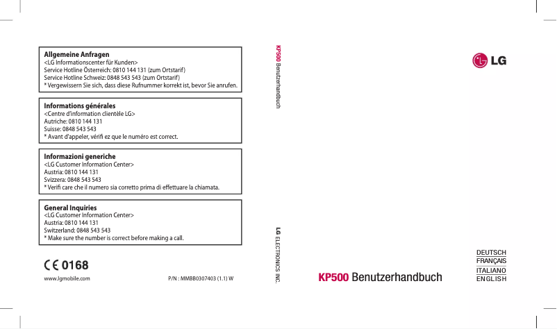 Page n°1 - Manuel utilisateur LG Cookie