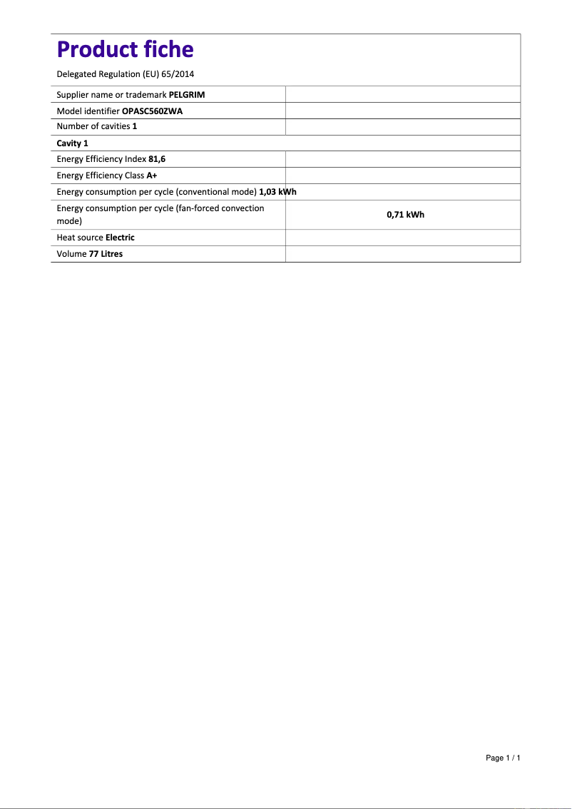 Imagen de la primera página del manual del dispositivo OPASC560ZWA