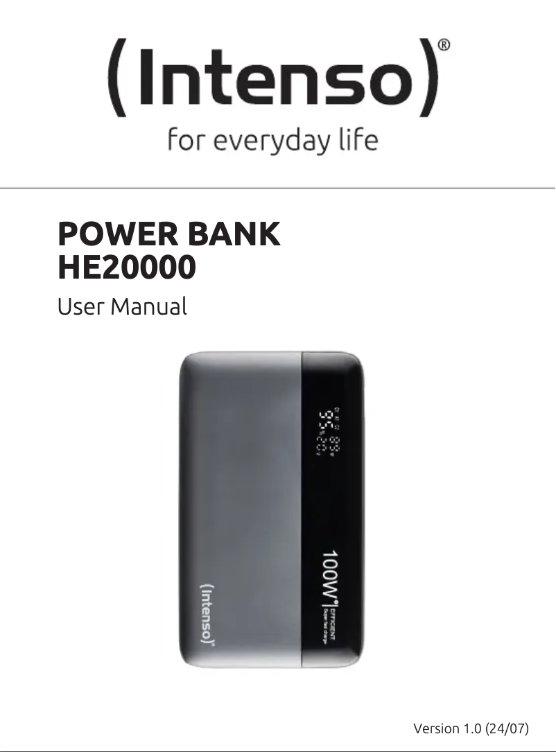 Page 1 de la notice Manuel utilisateur Intenso HE25000
