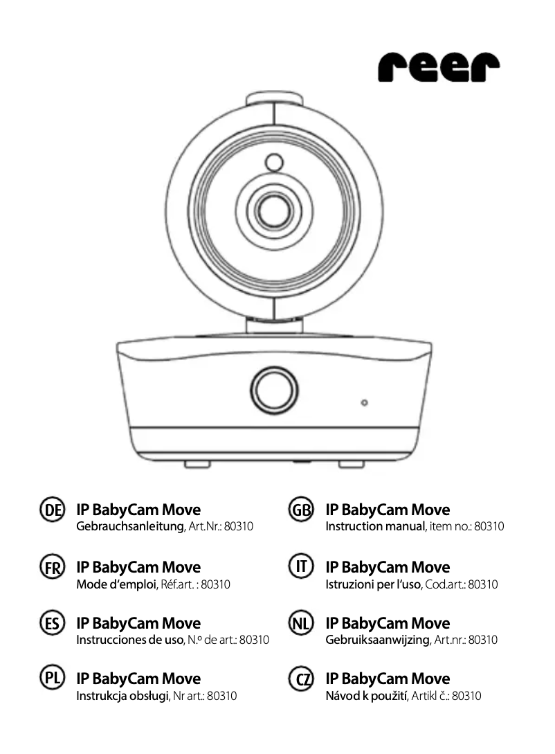 Page 1 de la notice Manuel utilisateur Reer IP BabyCam Move 80310