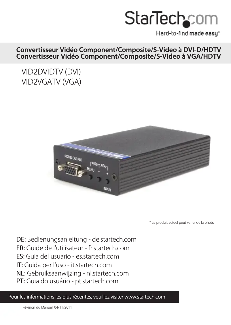 Image de la première page du manuel de l'appareil VID2DVIDTV