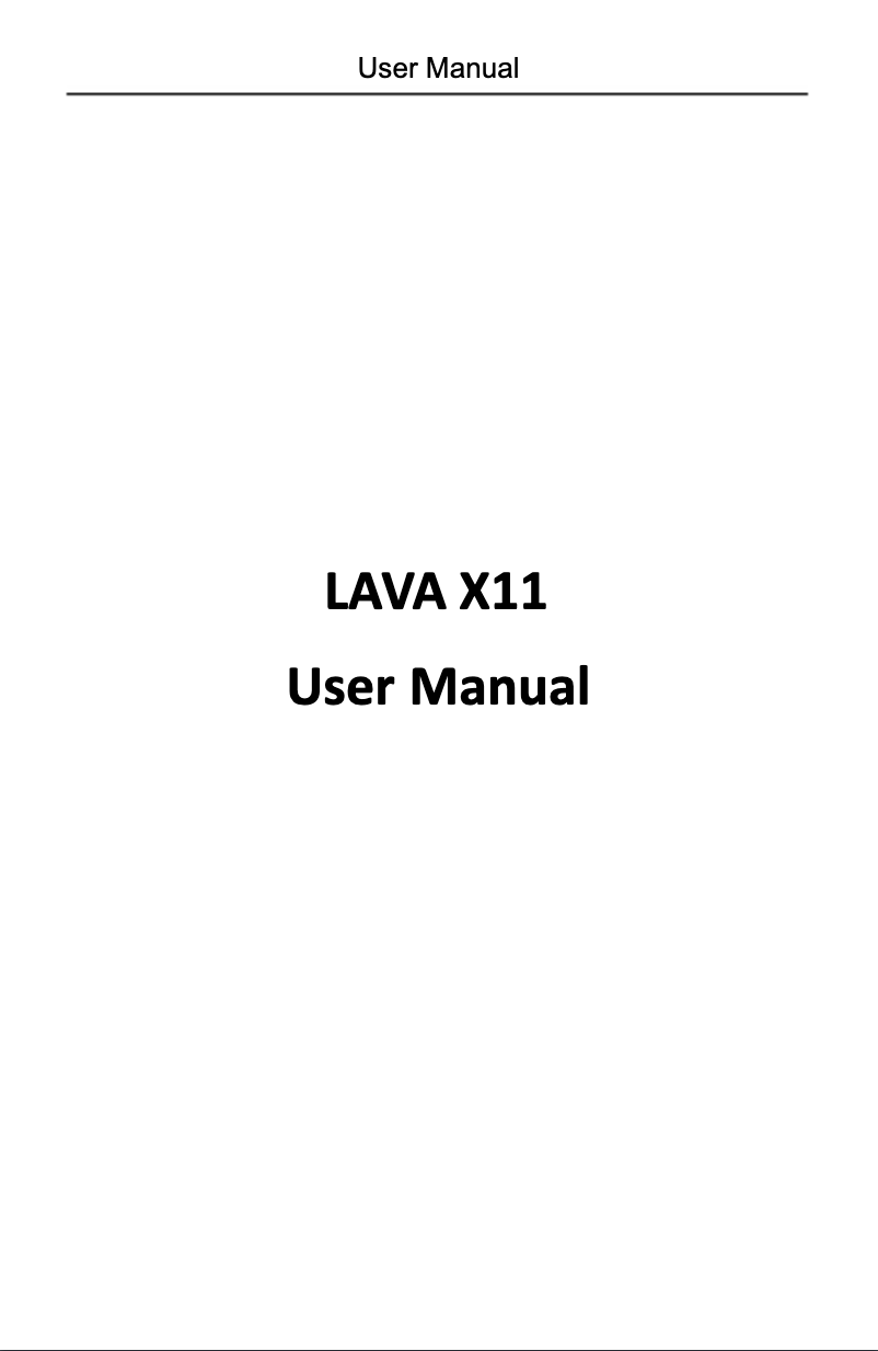 Page n°1 - Manuel utilisateur Lava X11